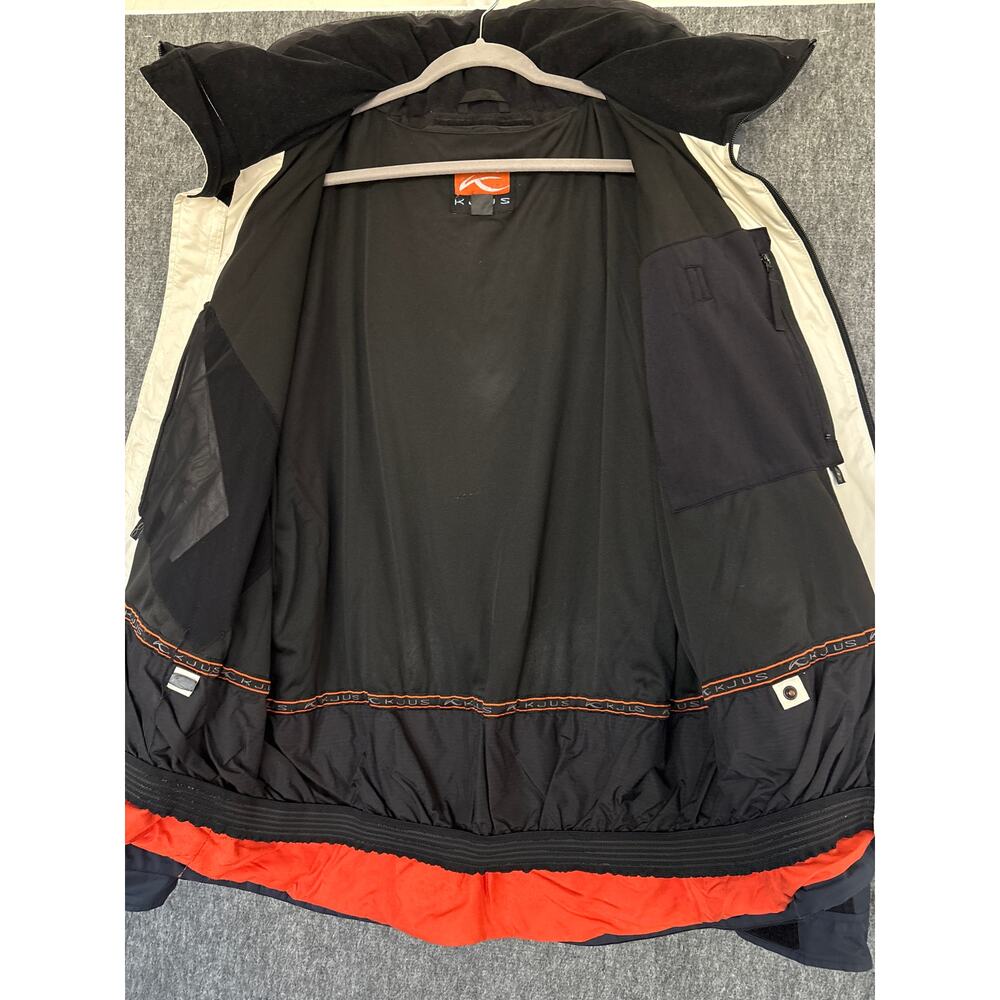 Kjus Vintage Ski Outdoor Hooded SympaTex Mens Jacket Gray/Black/Orange Size XL - Picture 5 of 8